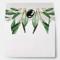 Rustic Modern Geometric Olive Branches Wedding Envelope