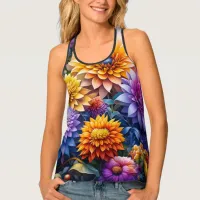 Pretty Colorful Ai Art Flowers  Tank Top