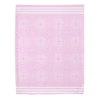 Scandi Pattern with Stripes Pink and White Duvet Cover