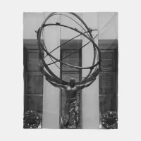 NYC Atlas in Rockefeller Center Statue Fleece Blanket