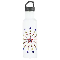 Pattern of Patriotic Stars Stainless Steel Water Bottle