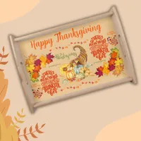 Thanksgiving Friendsgiving Autumn on beige | Serving Tray