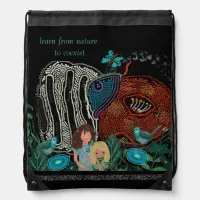 Learn from Nature  Drawstring Bag