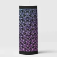 Blue Purple Pink Abstract Pillar Candle