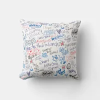 Epic School Day Doodle Time Fun Art  Throw Pillow