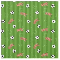 Soccer Pitch Goal and Green Stripes Fabric