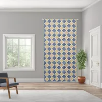 Brown and Blue Pattern on White| Blackout Curtains