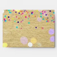 Colorful Confetti And Balloons Festive Birthday  Envelope