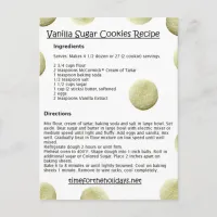 Vanilla Sugar Cookies Recipe Cards