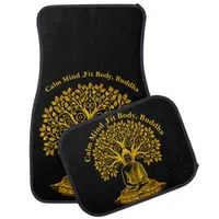 Golden Buddha Under a Tree in Peaceful Meditation Car Floor Mat