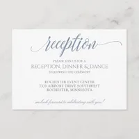 Luxe Typography Reception Card | Dusty Blue Gray