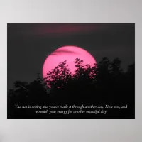 Another Day, Pink Sunset Quote   Poster
