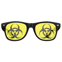 Zombie Biohazard Symbol Mad Scientist Retro Sunglasses