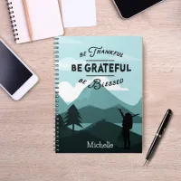 Textured Typography Be Thankful Grateful Blessed  Notebook