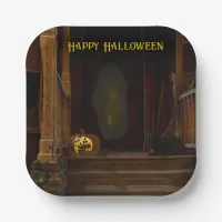 Spooky Haunted House Porch Paper Plates