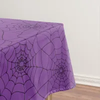 Halloween Purple Spiders Webs Cobwebs Tablecloth