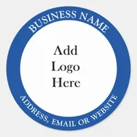 Add your Business Logo, Name and Website or Email Classic Round Sticker