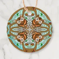 Hand Drawn Owl Mandala Artwork Favor Tags