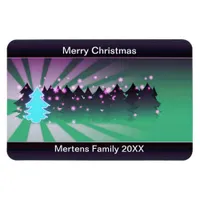 Christmas Trees Shades of Green Holiday Flexible Magnet