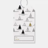 Black Gold Christmas Pattern#5 ID1009 Gift Tags