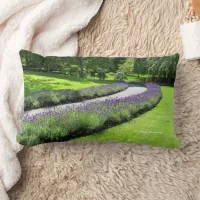 Stunning Lavender-Lined Garden Walk Lumbar Pillow