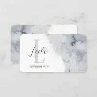 Gray Watercolor Business Card