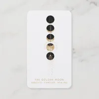 *~* Universe Gold Glitter Moon Phases Cosmic Lunar Business Card