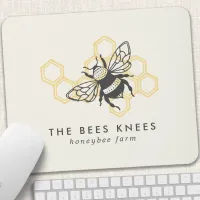 Vintage Bee Logo Rustic Honeybee Mouse Pad