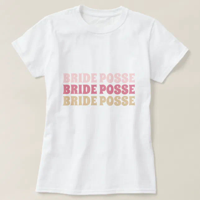 Retro bold typography bride squad bachellorette T-Shirt