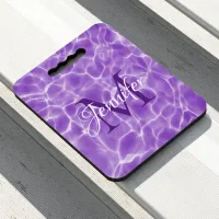 Royal Purple Swimming Pool Photo Monogram Seat Cushion