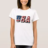 USA Flag Text T-Shirt