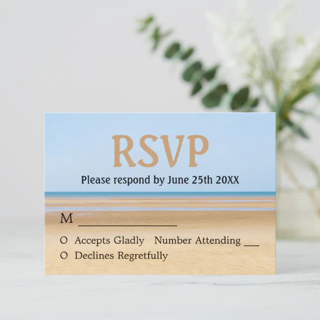 Beach Wedding RSVP Card