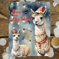 Festive Christmas Llamas - Fleece Navidad! Holiday Postcard