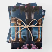 Wedding Couple Kissing in a Roman Ruin Wrapping Paper Sheets