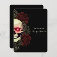 Creepy Skull Hallowedding Bridesmaid Proposal Card