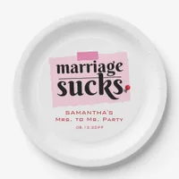 Marriage Sucks! Funny Divorce Announcement Party Paper Plates