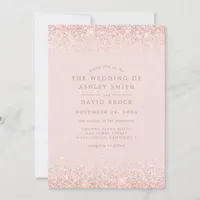 Rose Gold Confetti Blush Pink Modern Wedding Invitation