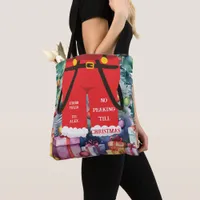 Red Trendy Christmas Santa Pants Gift & Treats Tote Bag