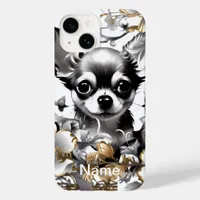 Pup amongst flowers change for your loved portrait Case-Mate iPhone 14 case