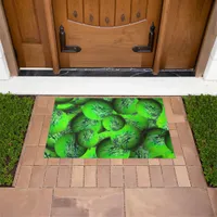 Neon green planets - pattern in 3D optics      Doormat