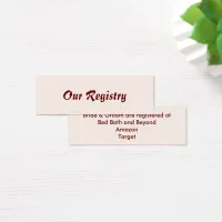 Personalized Bride & Groom Skinny Registry Card