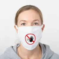 Halt Warning Hand Stop Sign Distancing Symbol, ZFJ White Cotton Face Mask