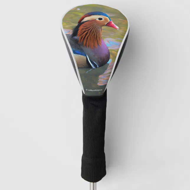 Beautiful Mandarin Duck in the Pond Golf Head Cover