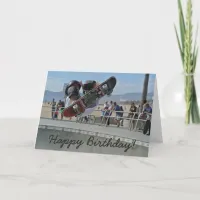 Birthday Card: Guy doing Tricks on his Skateboard Card