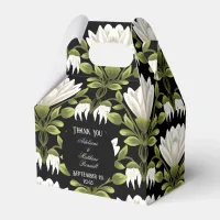 Elegant Black & White Floral Wedding: Calligraphy  Favor Boxes