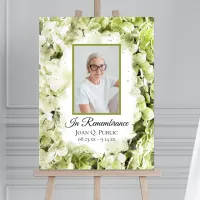 Green Hydrangeas Watercolor Celebration of Life Foam Board