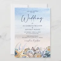 Rustic Seashells Ocean Sea Summer Beach Wedding Invitation