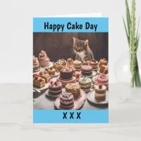 Cake eating cat Birthday Celebration Cute Cats Card