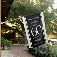 Elegant 60th Diamond Wedding Anniversary House Flag