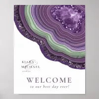 Agate Geode Glitter Wedding Welcome Violet ID647 Poster